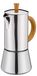 Figaro Cafetière expresso, acier inoxydable, 6 tasses, avec poignée en olivier