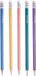 Pincello Teken potloden - 5x - multi colours - grijze punt - met end gummetje