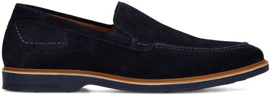 No Stress Heren Donkerblauwe Suède Loafers Maat 45