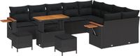 vidaXL Tuinbank Set Zwart