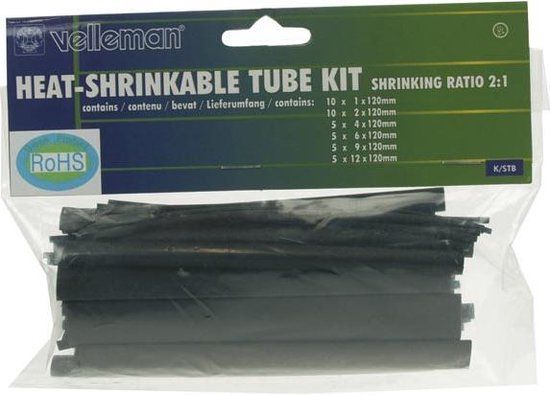 Velleman K/STB Krimpkous Kit 40-Delig, Zwart, Veelkleurig