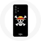 Maniacase Hoesje voor Samsung Galaxy A13 5G One Piece Manga Death's Head Zwarte Achtergrond