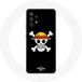 Maniacase Hoesje voor Samsung Galaxy A13 5G One Piece Manga Death's Head Zwarte Achtergrond