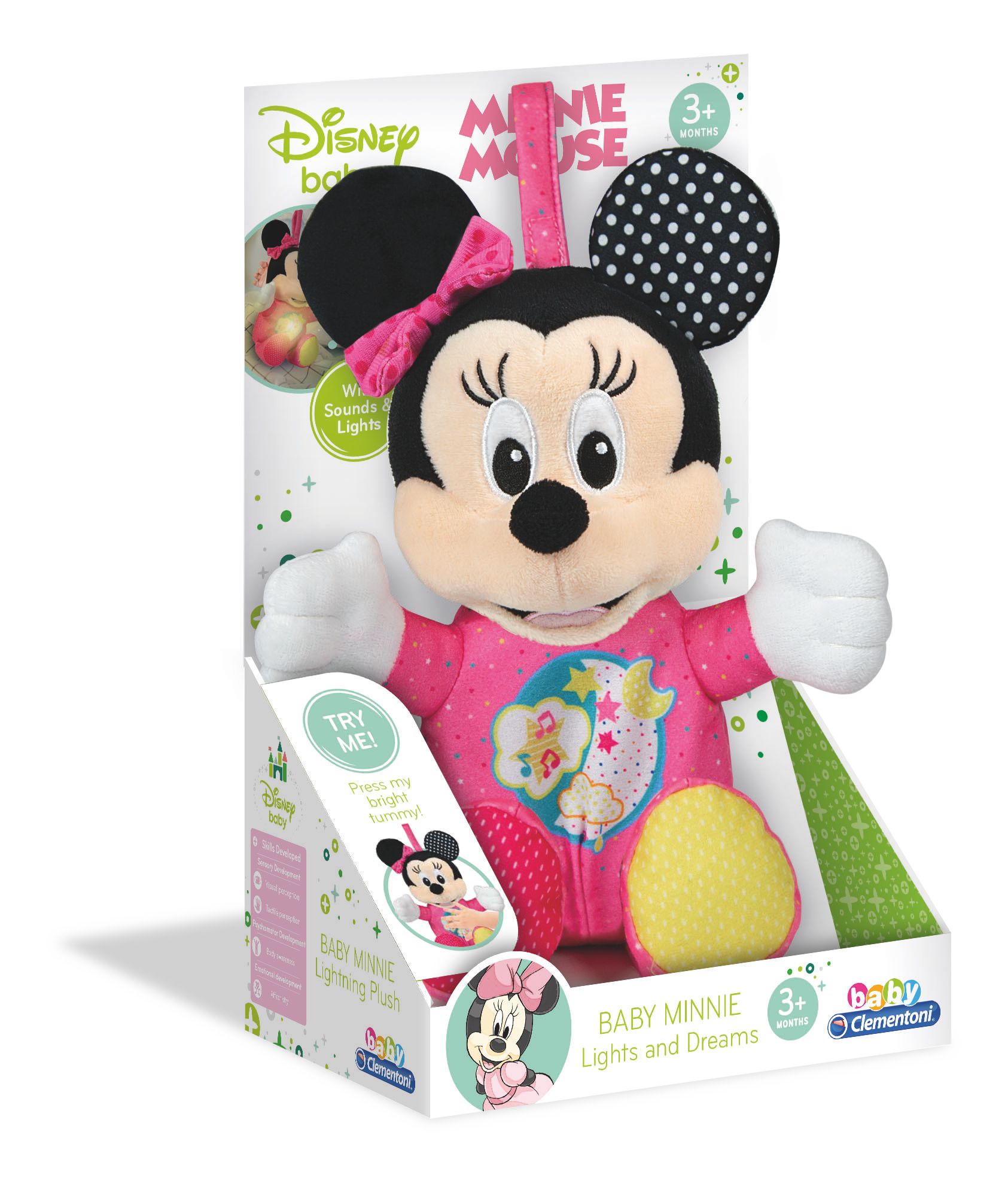 Clementoni Baby Minnie Lightin Plush - Roze - 28cm - 1+ jaar