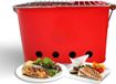 Merkloos Tafel Barbecue Houtskool Rood Staal