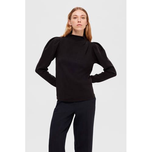 SELECTED FEMME SLFFENJA Top met plooien - Blauw