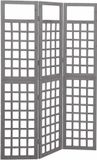 vidaXL Kamerscherm/trellis met 3 panelen 121x180 cm vurenhout grijs