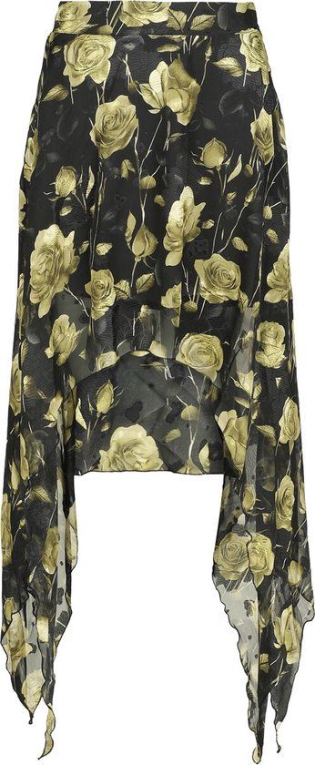 Jawbreaker Rose Print Asymmetrical Skirt Dames Minirok - meerkleurig - XXL