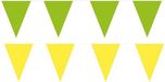 Shoppartners Feest versiering punt vlaggetjes pakket - 200 meter - geel en groen - slingers / vlaggenlijnen - kunststof - buiten/binnen