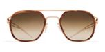 Mykita Leeland Lunettes de soleil unisexe acier géométrique marron 50mm