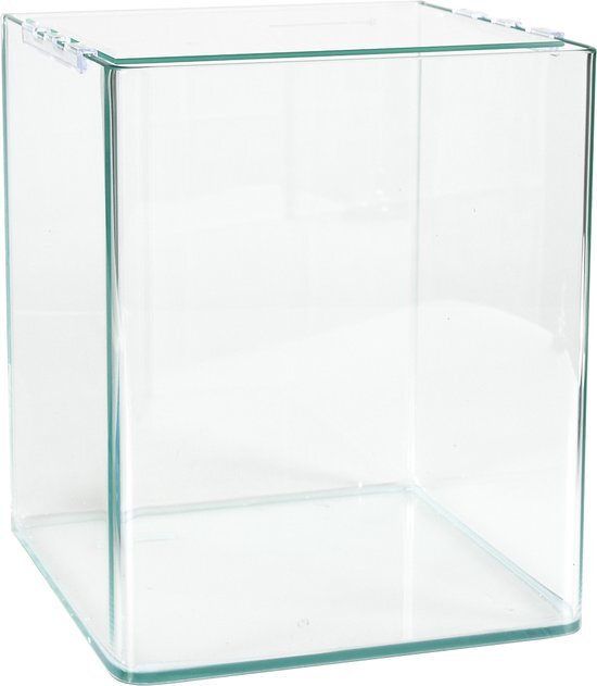 Duvo kubusvorm aquarium - 20 x 20 x 25 cm - gepolijst glas glas