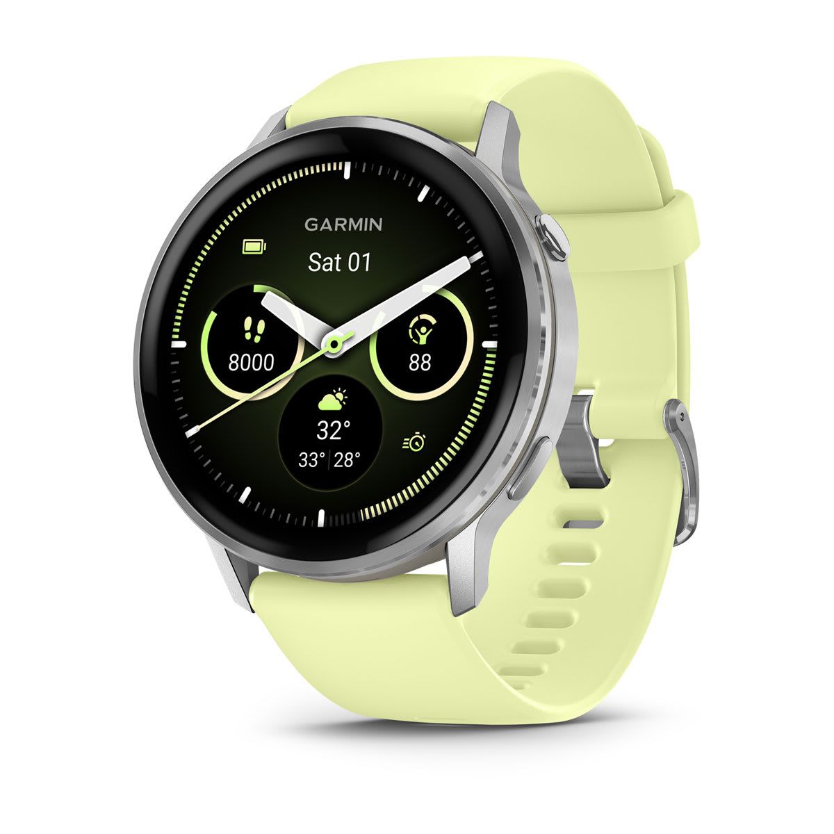 Garmin Venu 4 Smartwatch - 45mm - AMOLED - Zilver/Citroen