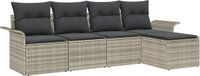 vidaXL Buitensofa 5-delig Lichtgrijs Polyrattan