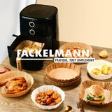 Fackelmann 50 Papieren Bakvormpjes voor Airfryer Vierkant 20 cm Bruin