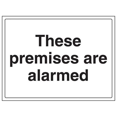 V Safety VSafety This Premises Are Alarmed Sign - 400mm x 300mm - Zelfklevende Vinyl