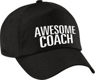 Bellatio Decorations Awesome coach petje - baseballcap - zwart - dames en heren - sport - cadeau - beste coach