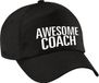 Bellatio Decorations Awesome coach petje - baseballcap - zwart - dames en heren - sport - cadeau - beste coach