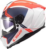 LS2 FF817 Challenger II helm Titan mat wit blauw rood XXS