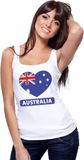 Bellatio Decorations Australie singlet shirt/ tanktop met Australische vlag in hart wit dames S