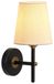 Relaxdays Wandlamp, stoffen kap, metaal, crème/zwart