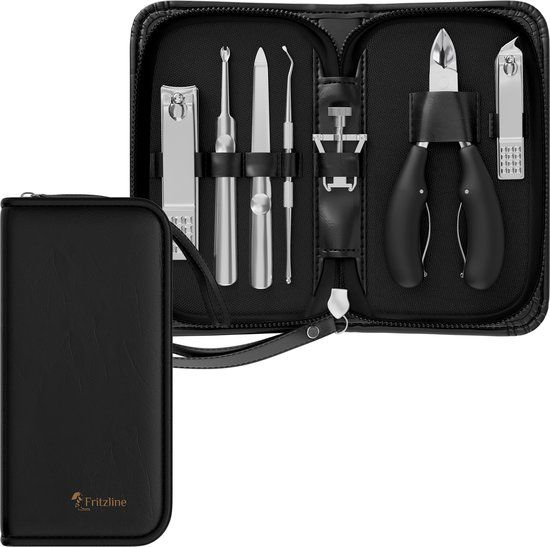 Fritzline 8-delige Pedicure Set - Zwart