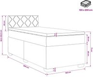 vidaXL Boxspringbed met matras en hoofdeinde Taupe 100 x 200 cm Stof