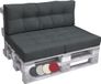 Beautissu Elements coussin de palette 120x40cm coussin de dossier graphite gris