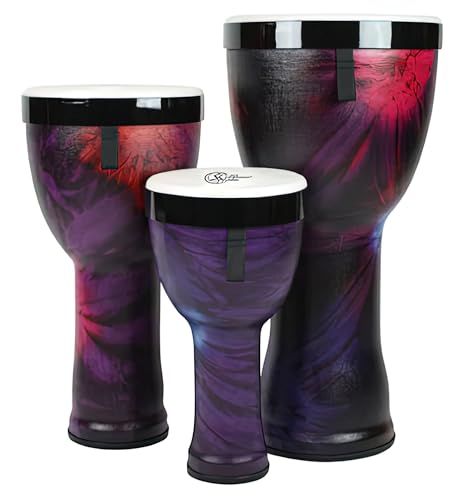 Toca Nesting Drums Freestyle II Djembe Set - 8"/10"/12" - Woodstock Paars