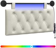 vidaXL Hangend hoofdbord Crèmekleurig Fluweel