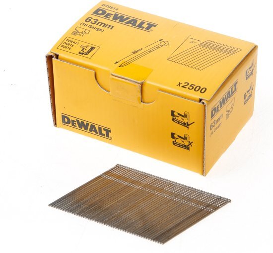 DeWalt Inox spijkers zonder kop 63mm 16 Gauge 20Â° voor DC618 (2500 stuks) (Prijs per 2.500 stuks