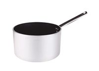 Pentole Agnelli ALSA2105S24 Linea Aluminium 5 mm Platinum hoge braadpan met 1 handvat, 24 cm, staal, zilver