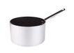 Pentole Agnelli ALSA2105S24 Linea Aluminium 5 mm Platinum hoge braadpan met 1 handvat, 24 cm, staal, zilver