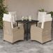 Prolenta Maison Exclusive - 5-delige tuinsets met eetgedeelte, inclusief kussens, in beige kleur, gemaakt van polyrotan