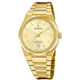 Festina Swiss Made Herenhorloge Anal. van Roestvrij Staal 316l Goudkleurig