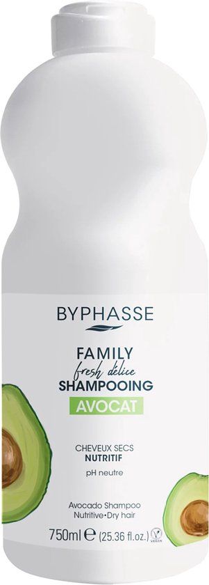 Byphasse Voedende Shampoo Family Fresh Delice Droog Haar Avocado 750 ml