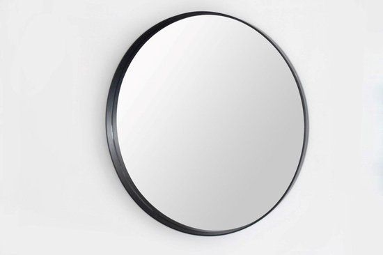 Saniclass Exclusive Line Round Mirror - 80cm - Matte Black Frame