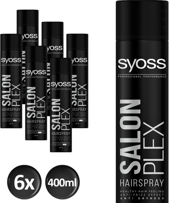Syoss SalonPLEX Haarspray 400 ml - 6 stuks - Voordeelverpakking - Voelt verzorgd & geeft tot 75% minder haarbreuk