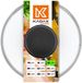 KADAX Glazen deksel met siliconen handvat, hittebestendig deksel voor potten, deksel met stoomgat, universeel deksel in verschillende maten, rond (18 cm, zwart)