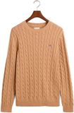 GANT Men Cotton Cable C-Neck Khaki Mel-L