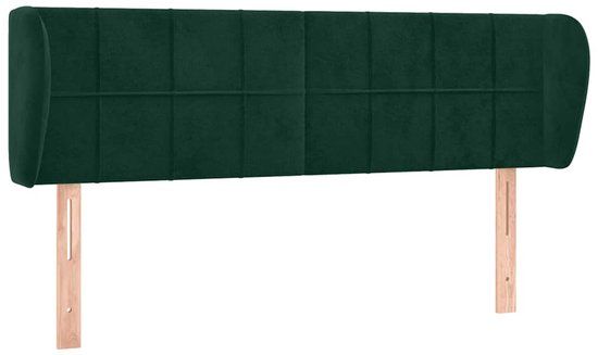 VidaXL Hoofdbord Donkergroen Polyester/Hout 1470 mm