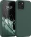 kwmobile telefoonhoesje geschikt voor Apple iPhone 13 mini - Hoesje met siliconen coating - Smartphone case in mosgroen