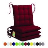 Lavea® Stoelkussens 40x40 cm, Set van 4 – Bordeaux