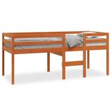 vidaXL Lit mezzanine Bois de pin massif Brun lavé 80x200 cm