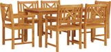 vidaXL - Eettafel Set - 7-delig - Bruin - Massief Acacia Hout