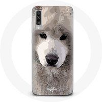 Maniacase Hoesje voor Samsung Galaxy A70 Grijze Samojeed hondenras