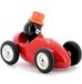 Vilac Karaktergestuurde houten race-duw- en trekspeelgoedauto, Rene de pinguïn
