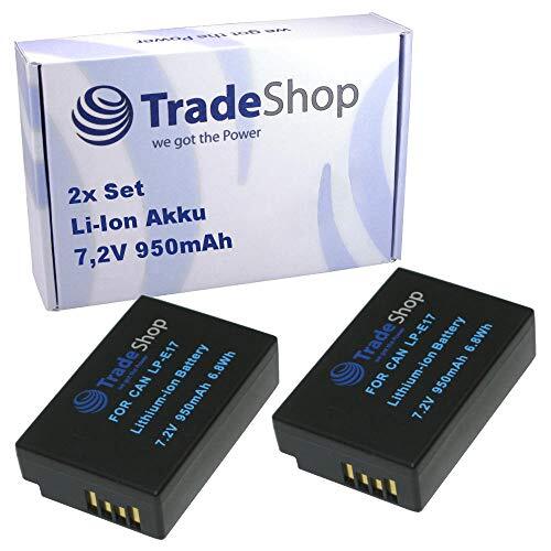 Trade Shop Li-Ion accu 950 mAh compatibel met Canon LP-E17 EOS 200D 750D 760D 77D 8000D 800D Kiss X8i X9 X9i M3 M5 M6 Rebel SL2 T6i T6s T7i