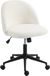 HOMCOM Office Chair-Teddyfleece (100 % Polyester)-59L x 52B x 84,5H cm-Cremeweiß