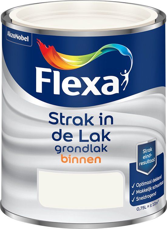 Flexa Strak in de Lak Grondlak Binnen - Wit - 0,75 Liter