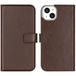 Selencia Echt Lederen Bookcase iPhone 14 Plus - Bruin - Flip Case with Card Holder